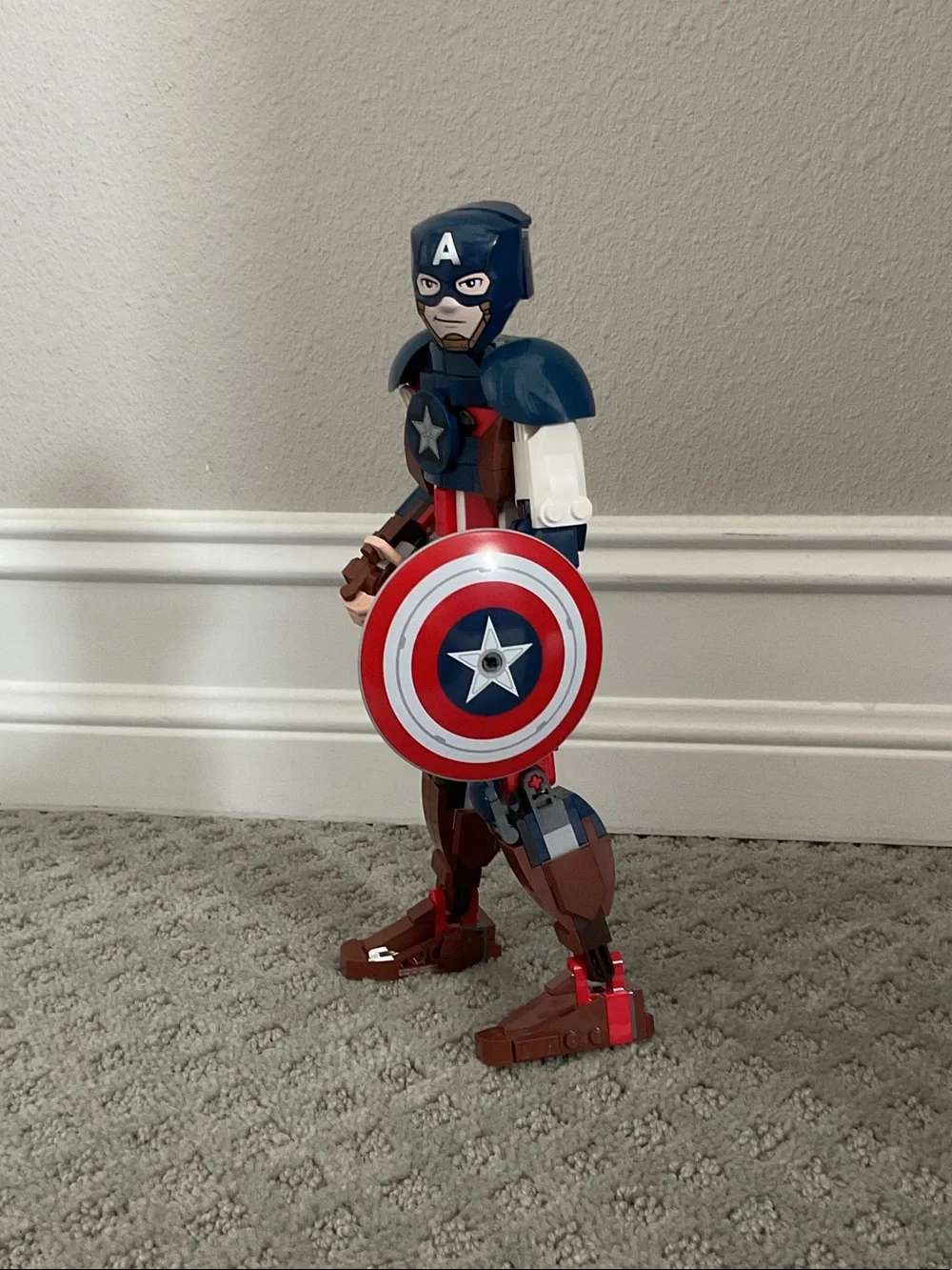 Lego Captain America Buildable Figure - Blue, Red, White, Brown